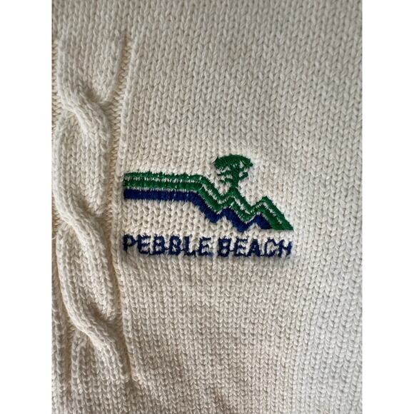 Vintage Pebble Beach golf sweater vest, cable knit, v neck XL - Picture 3 of 5